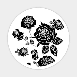 B&W Roses - White version Magnet